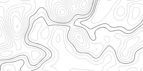Topographic line contour map background, geographic grid map abstract backdrop. Black on white contours vector topography stylized height of the lines. Topographic contour map. 