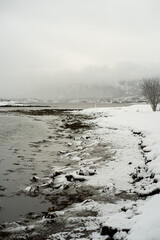 Snow covered landscape in norway