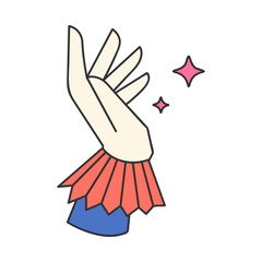 Magician hand line filled illustration