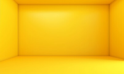 Yellow room corner empty interior 3d background of blank modern wall space floor home design studio or simple presentation backdrop template scene and, Generative AI