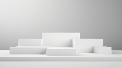 White simple cube product stage 3d background of blank space scene template platform display or modern wall interior backdrop podium and geometric studio show room on presentation showing,GenerativeAI