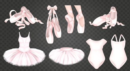 Ballet Shoes Realistic Set © Macrovector