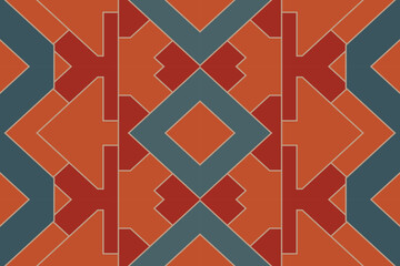 Seamless Pattern Vector Illustration.This captivating design combines intricate geometric shapes and soothing color palettes to create a mesmerizing visual feast that's perfect for gift wrapping paper
