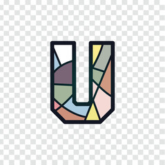 Letter U abstract colorful logo