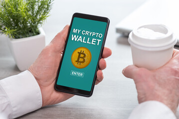 Crypto wallet concept on a smartphone