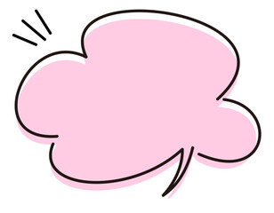 ゆるカワな手書きの吹き出し/ピンク