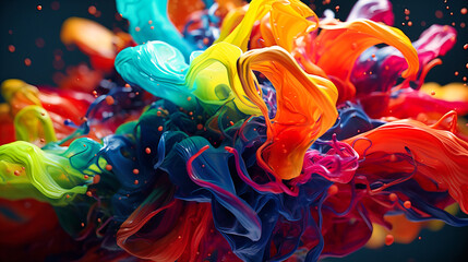 Neon paint winds, sweeping and swirling colors in their gusty embrace