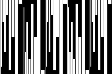 Vertical stripe of pattern. Design random lines white on black background. Design print for illustration, textile, texture, wallpaper, background, backdrop. Set 2