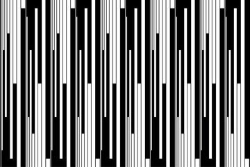 Vertical stripe of pattern. Design random lines white on black background. Design print for illustration, textile, texture, wallpaper, background, backdrop. Set 10