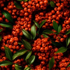 Juicy RowanSeamless Digital Paper,  Ripe Berries Repeating Pattern, Delicious Rowan Texture,  Berries Design File