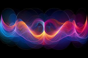 Visualization of heartbeats and their synchronized rhythm, illustrating the harmony and unity that love creates, love and creation - obrazy, fototapety, plakaty