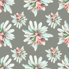 Vector - Exotic flowers seamless pattern.
