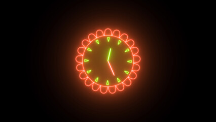 Clock icon ,clock isolated rotted 24 Hour Fast Speed. on the black background .