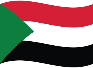 Sudan flag wave. Flag of Sudan. Sudan flag