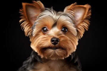 Close-up of a Yorkie's attentive expression, capturing their alertness and the love and responsibility of recognizing and responding to their needs, love and responsibility