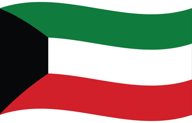 Kuwait flag wave. Flag of Kuwait