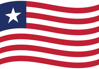 Liberia flag wave. Liberia flag. Flag of Liberia
