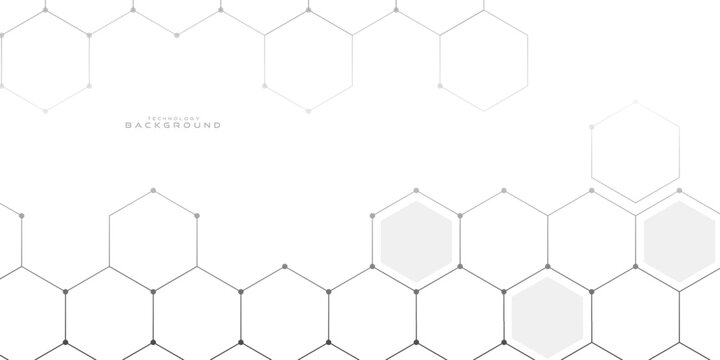 abstract white background with connected hexagon dots
