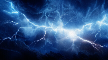 blue lightning on dark background with watercolor texture