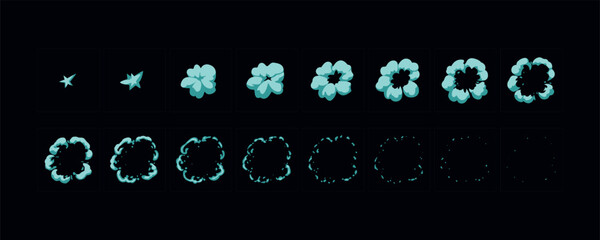 Sprite Sheets water animation frame. Liquid burst explosion animated effect for 2d cartoon and games.