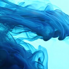 Blue ink wave flowing underwater smoothly