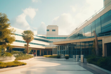 Hospital Facade: A Serene Architectural View