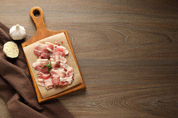 Meat food and tasty food concept - delicious bacon
