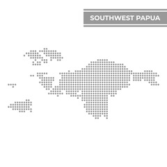 Dotted map of Southwest Papua is a province of Indonesia