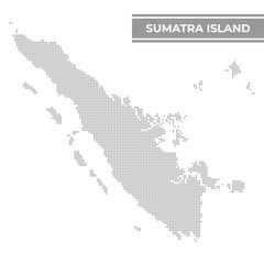 Dotted map of Sumatra Island Indonesia