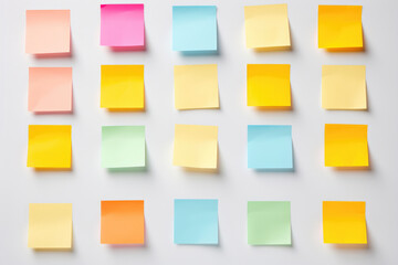 White Cardboard Background with Blank Sticky Notes