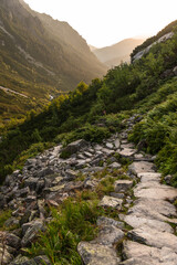 Obraz premium Alpine trail in Tatra Mountains, Poland at summer. Scenic landscape and nature