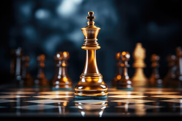 Chess Pieces, Figures on a Chess Board, Soft Focus - Strategic Arena - AI Generated