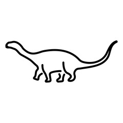 diplodocus icon isolated on white background, vector illustration.