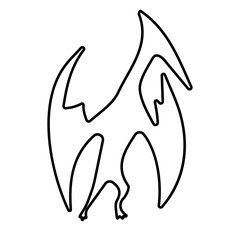 pterodactyl icon isolated on white background, vector illustration.