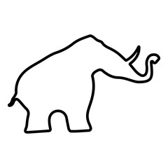 mammoth icon isolated on white background, vector illustration.