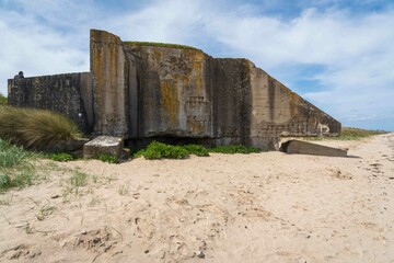 Fototapeta na wymiar Bunker at Utah Beach in Normandy, France