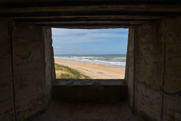 Fototapeta premium Bunker at Utah Beach in Normandy, France