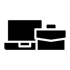 laptop with briefcase glyph 