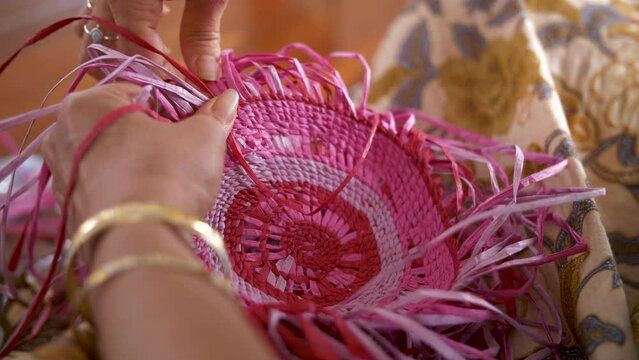 Traditional Maori Artform Of Weaving By Hand.