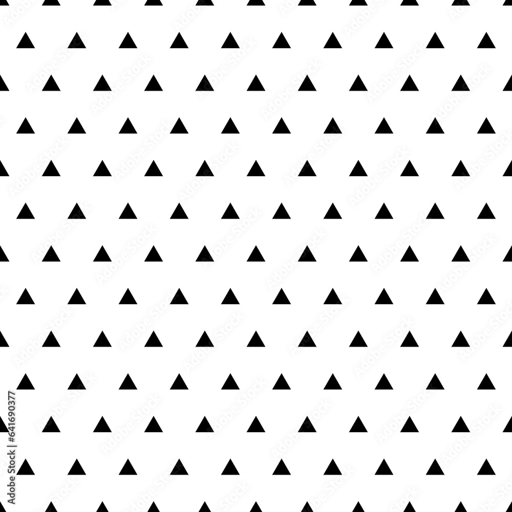 Wall mural triangle seamless pattern. repeating small black triangular isolated on white background. repeated t