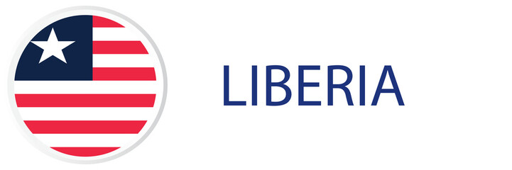 Liberia flag in web button, button icons.