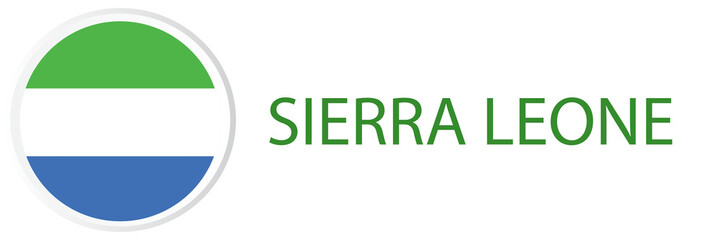 Sierra Leone flag in web button, button icons.