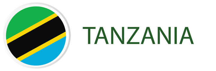 Tanzania flag in web button, button icons.