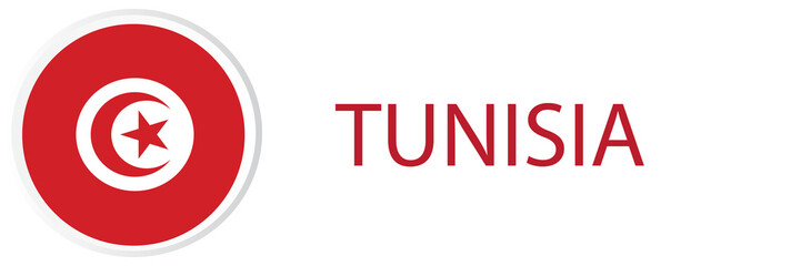 Tunisia flag in web button, button icons.