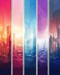 Abstract Surreal Design of the Skyline of a City. Generative AI 2