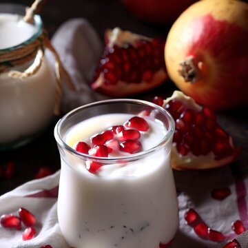 yogurt with pomegranate and oil