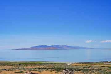 antelope island state park and the great salt lake in Utah	