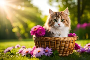 kitten in the basket generated by AI tool