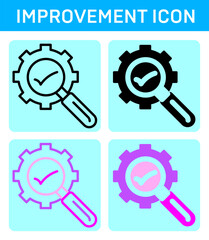 VECTOR IMPROVEMENT ICON IN STROKE AND FILL AND COLOR VERSION