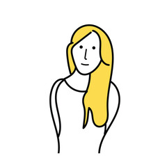 見ている女性のイラスト